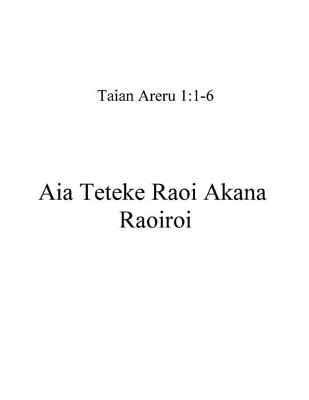 Psalmody In Kiribati Language Bible Sheet Music