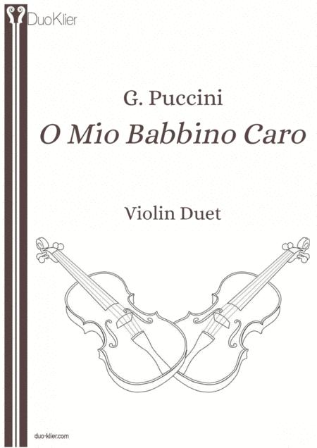 Puccini O Mio Babbino Caro Violin Duet Sheet Music