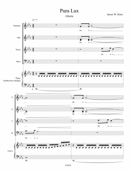 Free Sheet Music Pura Lux Mass Gloria