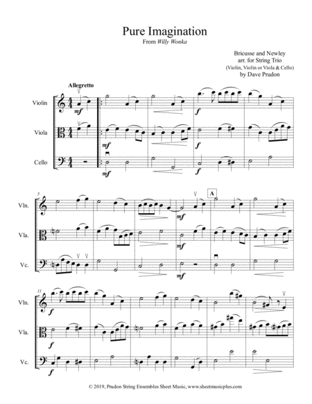 Pure Imagination For String Trio Sheet Music