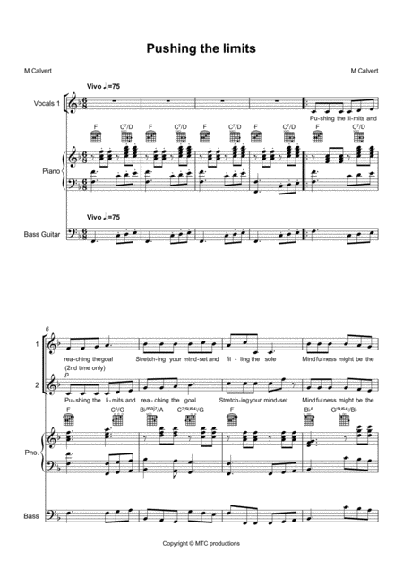 Pushing The Limits Sheet Music