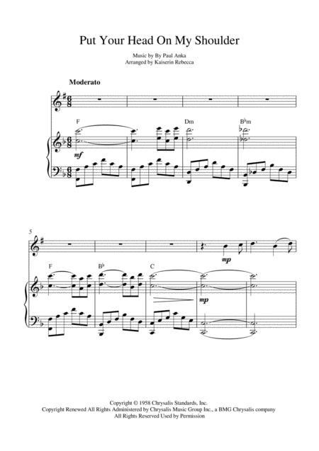 Put Your Head On My Shoulder Bb Trumpet Solo And Piano Accompaniment With Chords Sheet Music