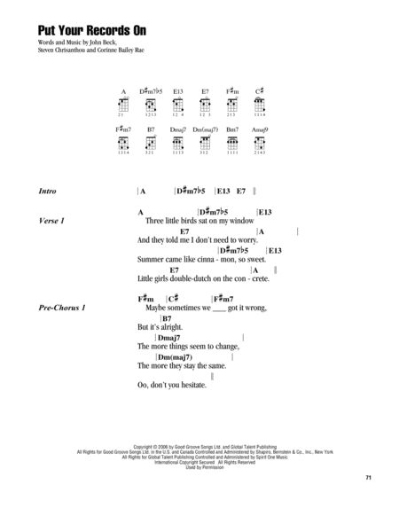 Put Your Records On Sheet Music