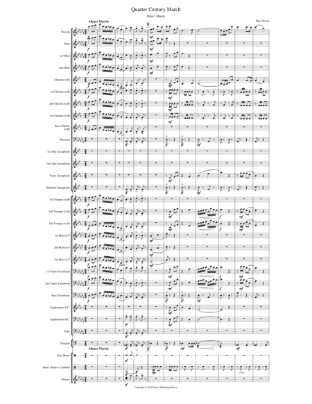 Free Sheet Music Quarter Century March For Concert Band