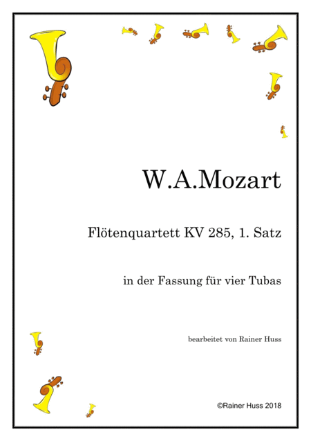 Free Sheet Music Quartet For Tubas From Mozart Flutequartet
