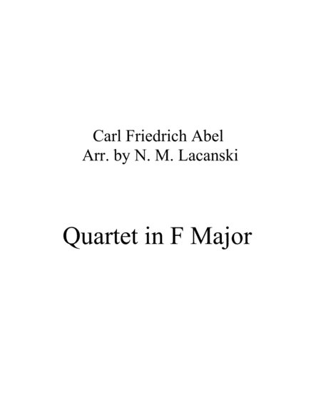 Quartet In F Major Movement 1 Sheet Music