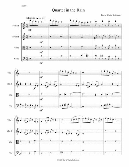 Quartet In The Rain For String Quartet Sheet Music