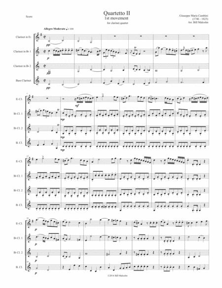 Free Sheet Music Quartetto 2 For Clarinet Quartet