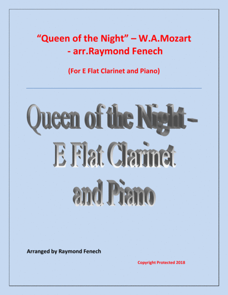 Queen Of The Night From The Magic Flute E Flat Clarinet And Piano Sheet Music