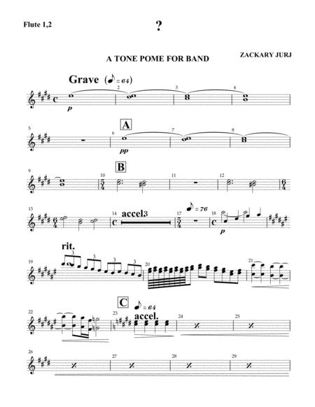 Question Mark A Tone Pome For Band Sheet Music