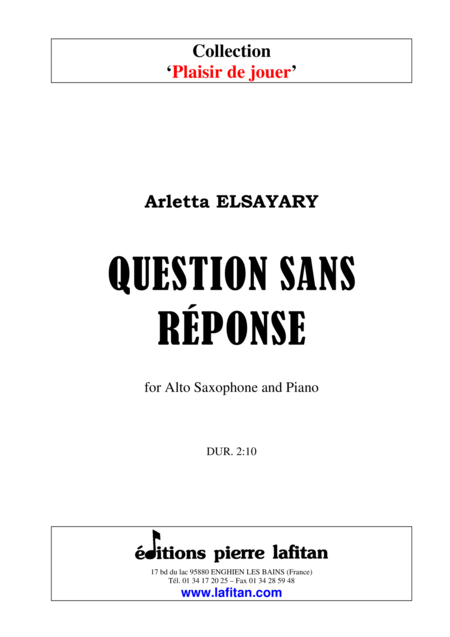 Question Sans Rponse Sheet Music