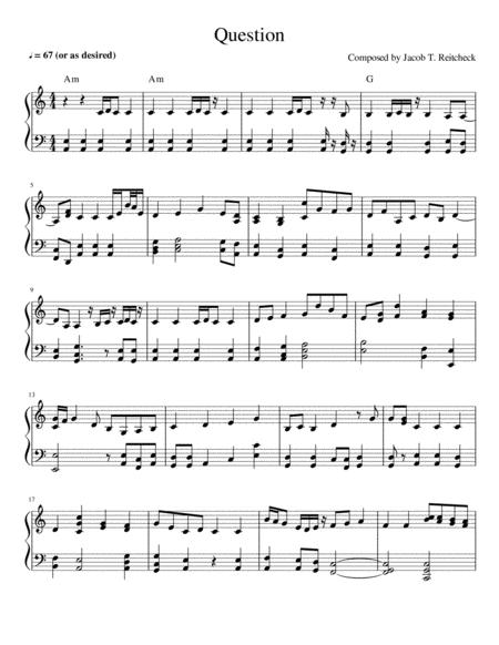 Question Sheet Music