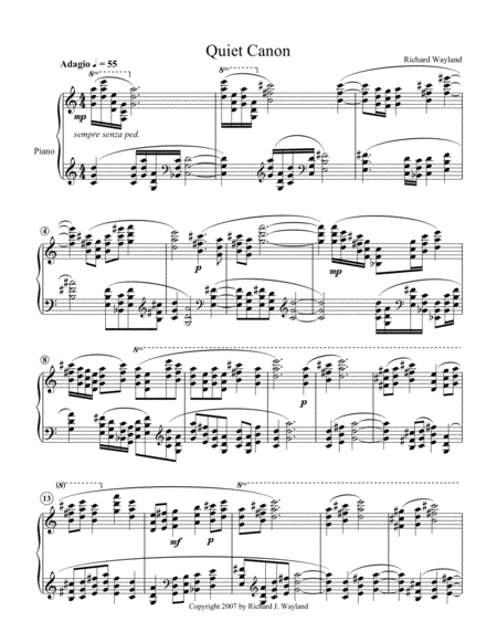 Free Sheet Music Quiet Canon