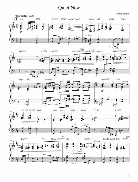 Quiet Now Sheet Music