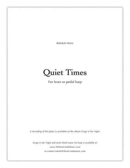 Free Sheet Music Quiet Times For Solo Harp