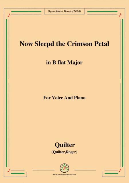 Free Sheet Music Quilter Now Sleepd The Crimson Petal In B Flat Major For Voice And Piano