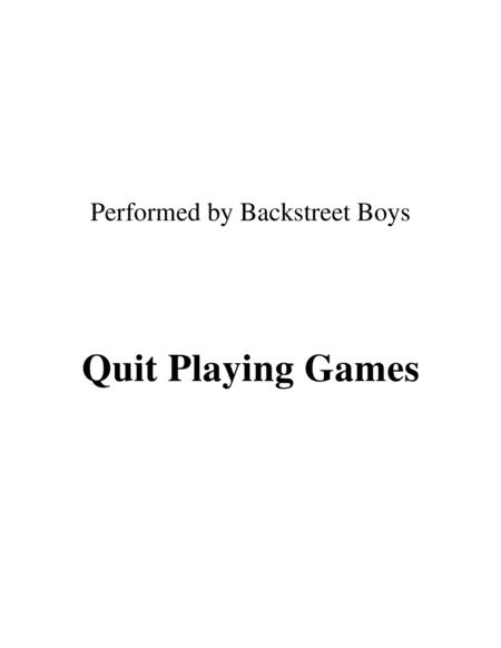 Free Sheet Music Quit Playing Games Lead Sheet Performed By Backstreet Boys