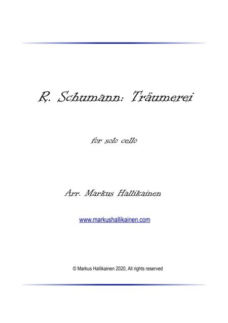 Free Sheet Music R Schumann Trumerei Reverie For Cello Solo