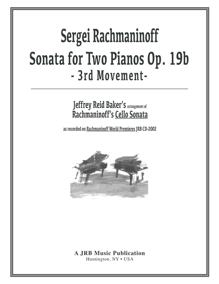 Free Sheet Music Rachmaninoff Baker Sonata For Two Pianos In G Minor 3rd Movement