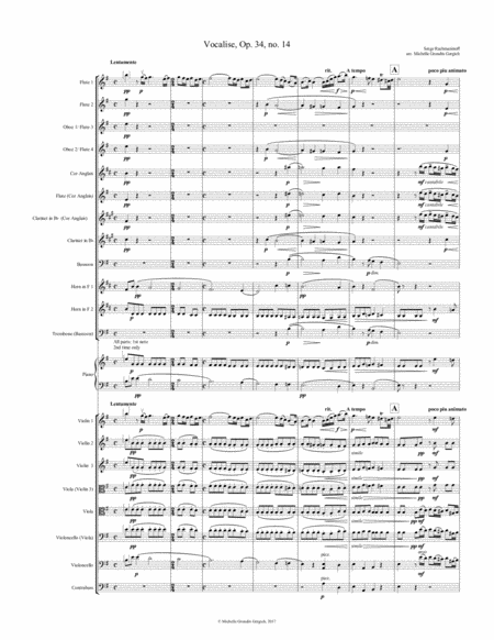 Rachmaninoff Vocalise Flex Orchestra Ensemble Sheet Music