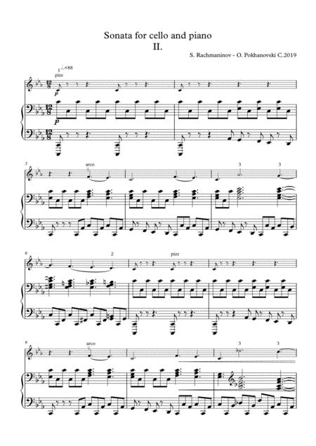 Rachmaninov Cello Sonata Arranged For Violin And Piano Second Movement Sheet Music