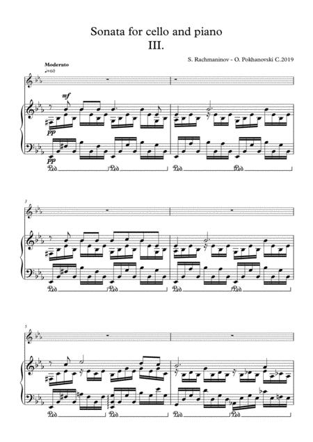 Rachmaninov Cello Sonata Arranged For Violin And Piano Third Movement Sheet Music