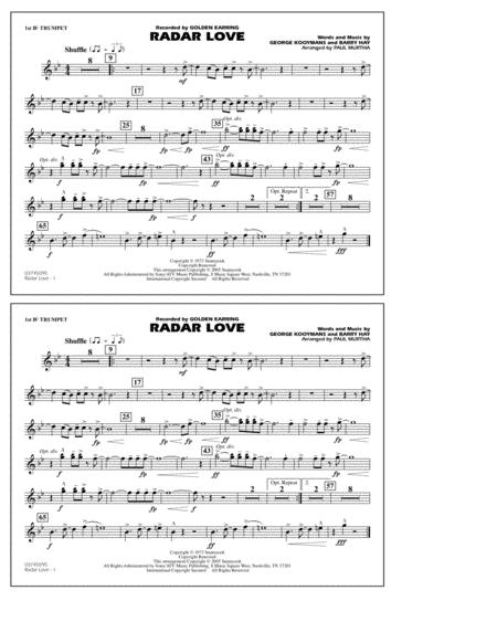 Free Sheet Music Radar Love Arr Paul Murtha 1st Bb Trumpet