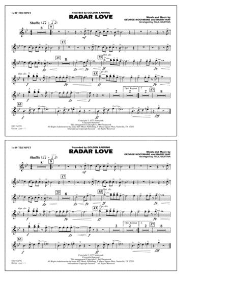 Radar Love Arr Paul Murtha 1st Bb Trumpet Sheet Music