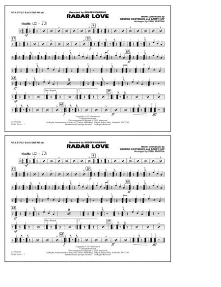 Free Sheet Music Radar Love Arr Paul Murtha Multiple Bass Drums