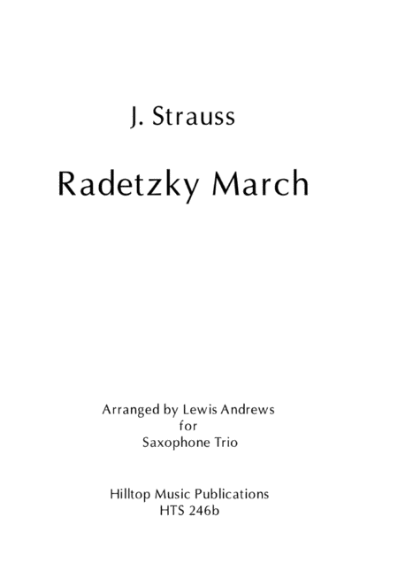 Free Sheet Music Radetsky March Arr Saxophone Trio