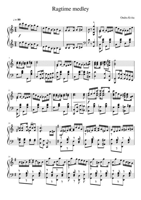 Ragtime Medley For Solo Piano Sheet Music