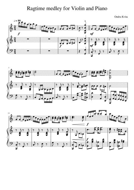 Free Sheet Music Ragtime Medley For Violin And Piano