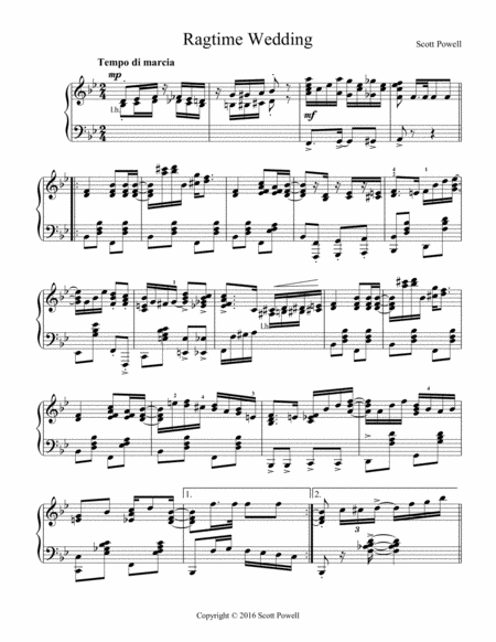 Free Sheet Music Ragtime Wedding