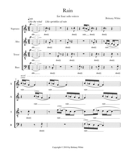 Free Sheet Music Rain A Capella Quartet Satb