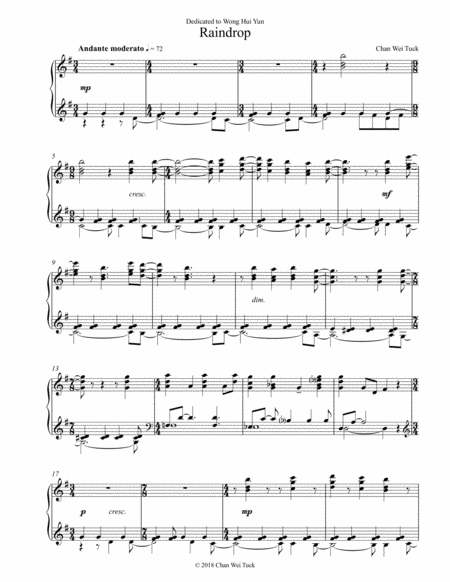 Raindrop Sheet Music