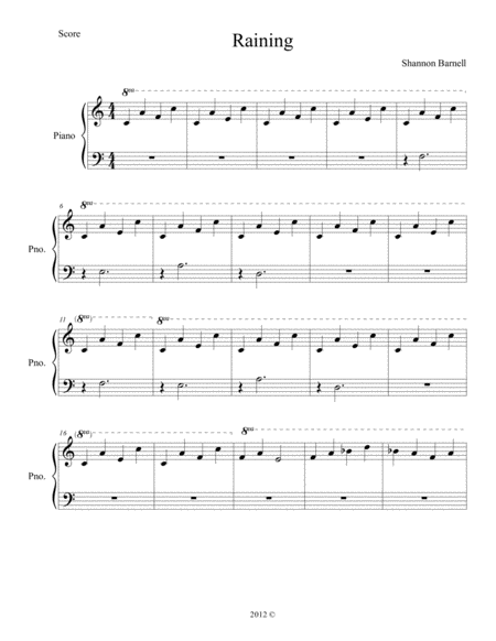 Free Sheet Music Raining