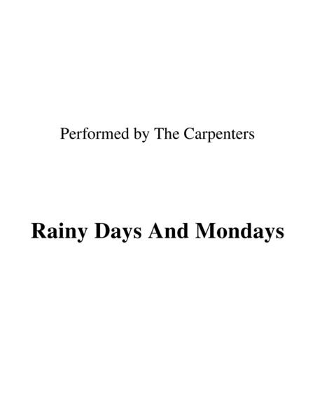 Free Sheet Music Rainy Days And Mondays Lead Sheet Performed By The Carpenters