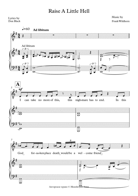 Raise A Little Hell Sheet Music