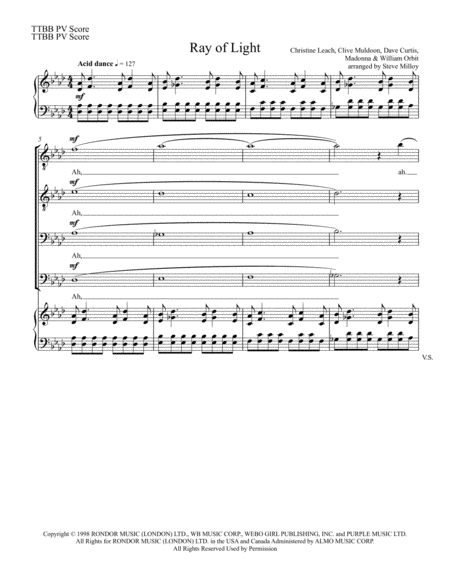 Ray Of Light Sheet Music