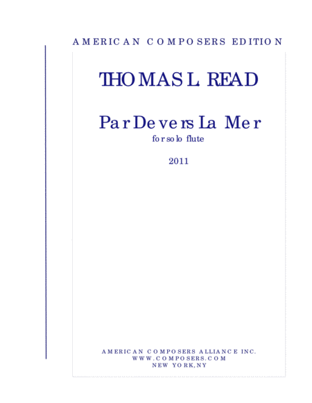 Free Sheet Music Read Par Devers La Mer