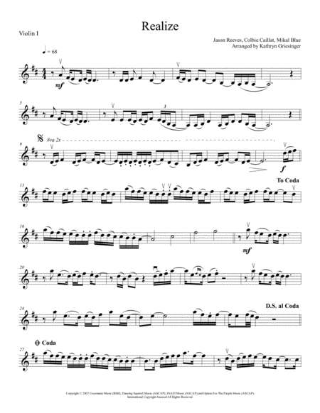 Realize String Quartet Sheet Music