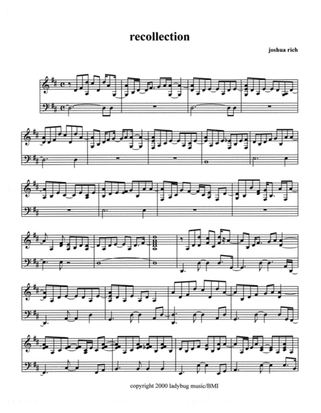 Recollection Sheet Music