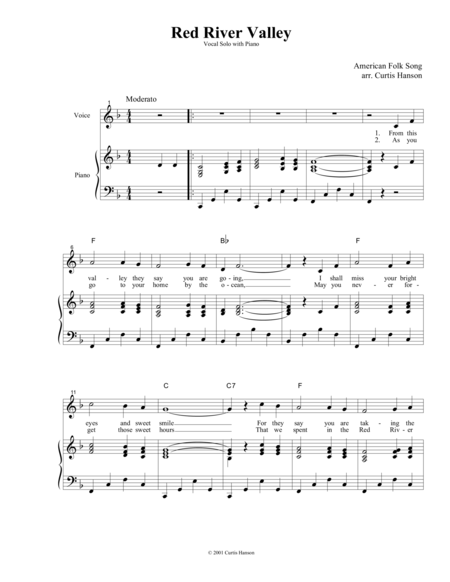 Red River Valley Key Of F Sheet Music