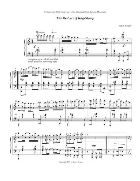 Free Sheet Music Red Scarf Rag Stomp