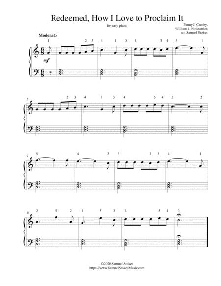Free Sheet Music Redeemed How I Love To Proclaim It For Easy Piano