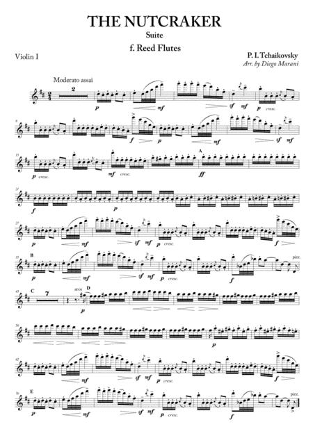 Reed Flutes From Nutcracker Suite For String Quartet Sheet Music