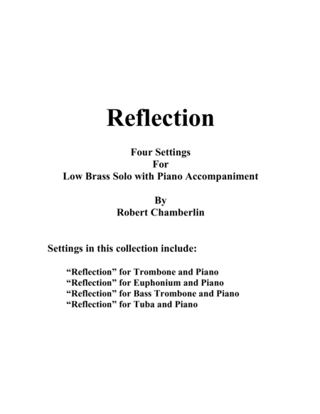 Free Sheet Music Reflection For Low Brass Solo With Piano Accompaniment