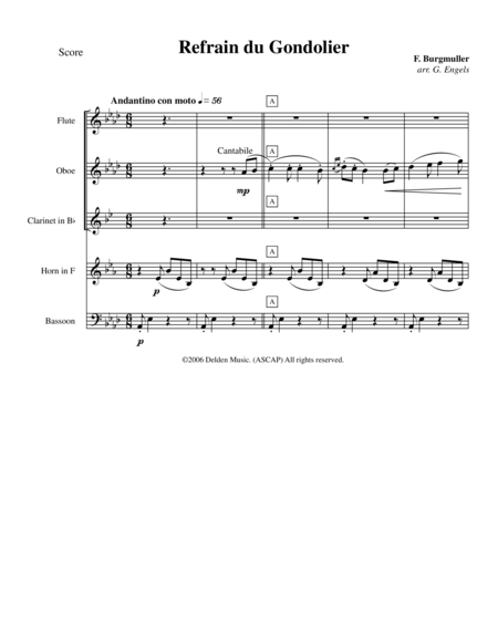 Free Sheet Music Refrain Du Gondolier