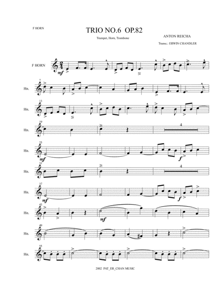 Reicha Trio Sheet Music