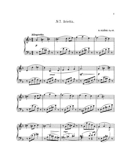 Reinhold Gliere Arietta Op 43 No 7 Complete Version Sheet Music